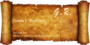 Gaebl Rufusz névjegykártya